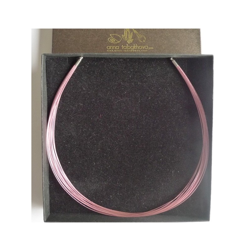 20 PINK nylon coated wires interchangeable necklace as you will get it