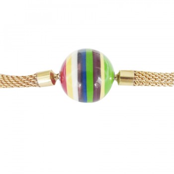 20 mm Striped Colored Resin InterChangeable Clasp with a mesh chain (sold separatly)
