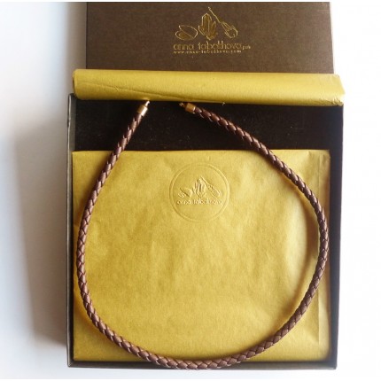 5 mm Braided Leather InterChangeable Necklace as you will get it (if you choose brown)