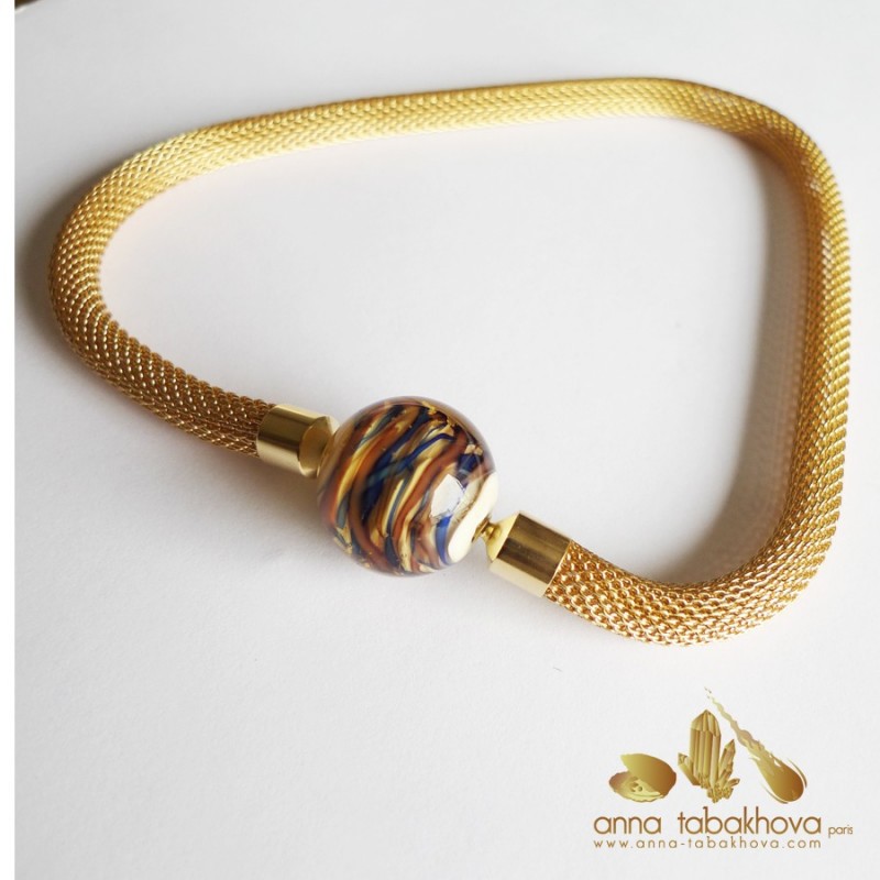 Blue cream Murano Venitian glass as interChangeable Clasp