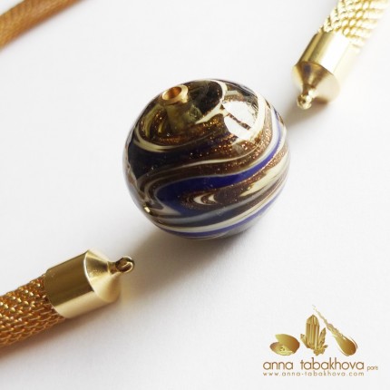 Gold and nightblue Murano Venitian glass as interChangeable Clasp