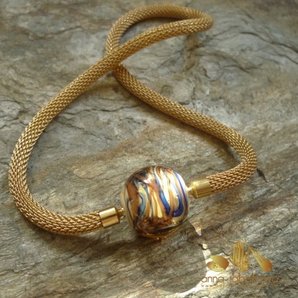 Blue cream Murano Venitian glass as interChangeable Clasp