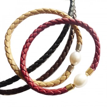 5 mm Braided Leather InterChangeable BRACELET, one for sale without clasp