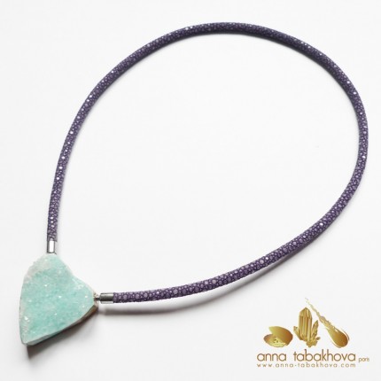 Chrysocolla InterChangeable Clasp matched to a purple stingray necklace (sold separtly)