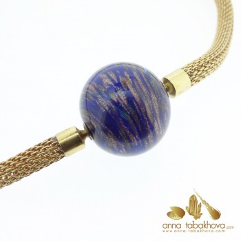 NIght blue and Gold Murano Venitian glass as interChangeable Clasp