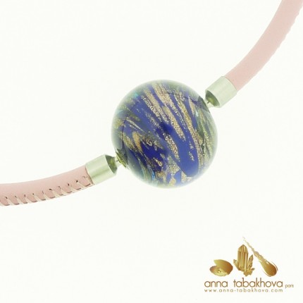 NIght blue and Gold Murano Venitian glass as interChangeable Clasp