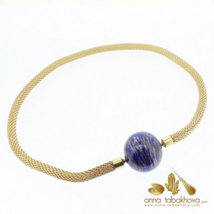 NIght blue and Gold Murano Venitian glass as interChangeable Clasp
