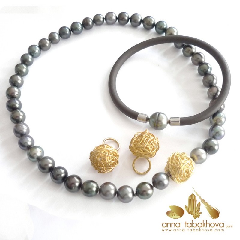 BLACK TAHITI pearl InterChangeable necklace