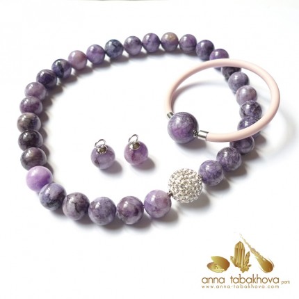 Sugilite earrings with matched necklace and bracelet (sold separatly).