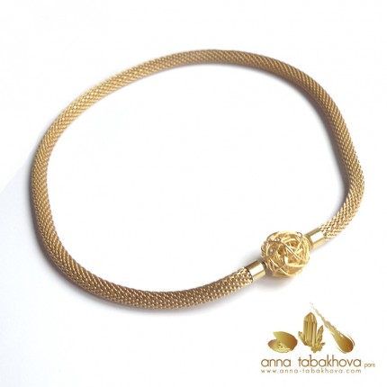 16 mm Wired silver Interchangeable Clasp with a gold plated steel mesh necklace (sold separatly) .