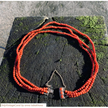 Oxblood Antique coral bead...