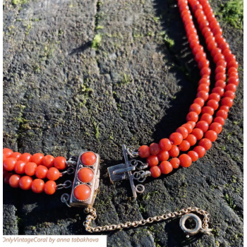 Oxblood Antique coral bead...