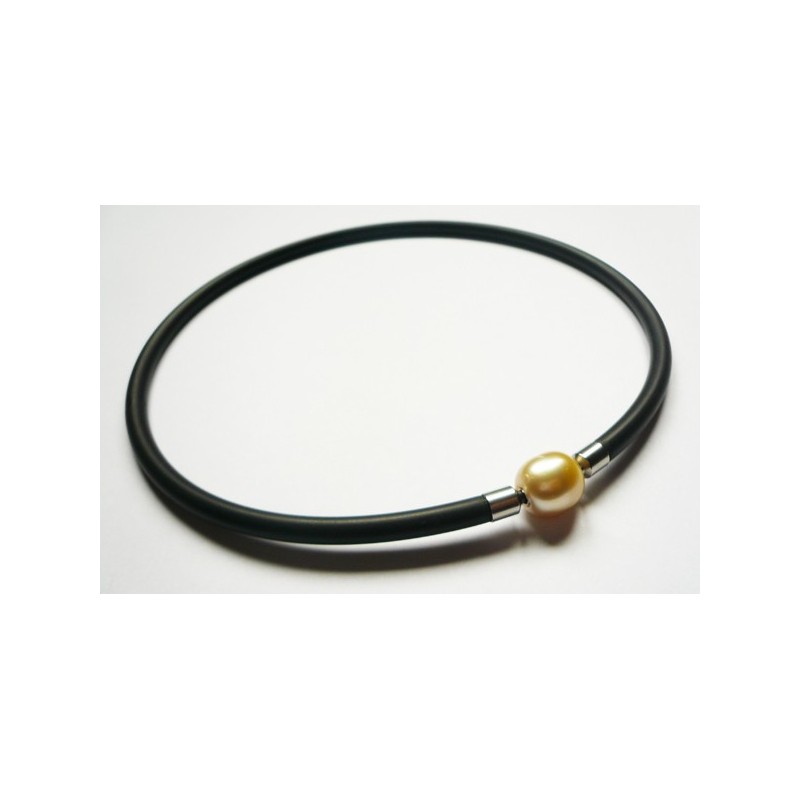 3 mm Black Rubber Necklace