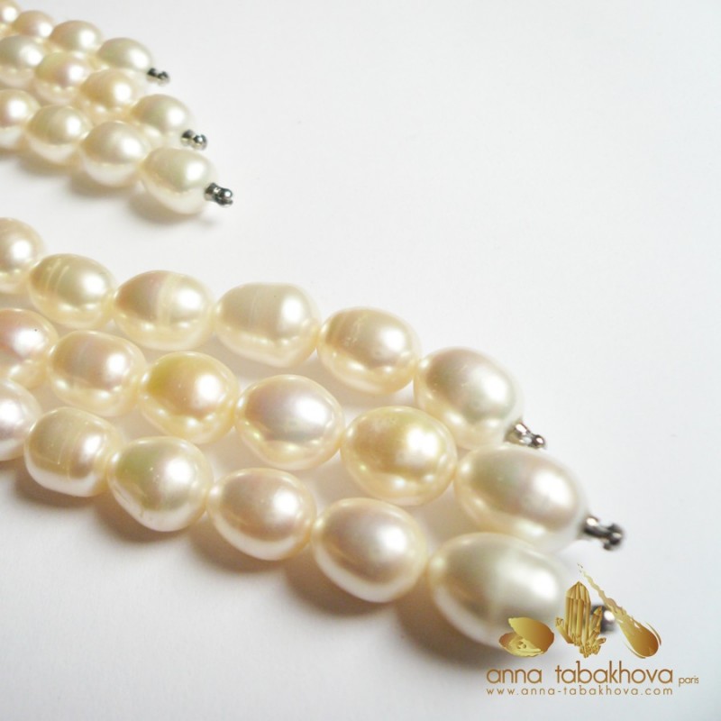 3 pearl strands that could be used for a triple clasp, sold separatly