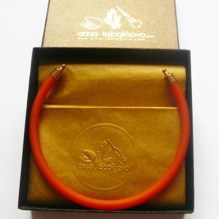 5 mm InterChangeable Orange Rubber Bracelet as you will get it