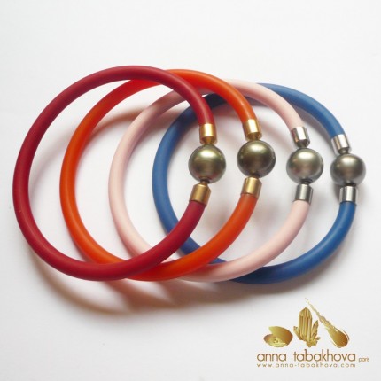 5 mm InterChangeable Orange Rubber Bracelet compared to other colors (sold separatly)