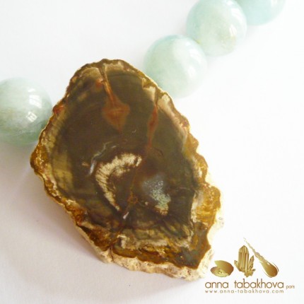 Fossilized wood InterChangeable Clasp (aquamarine necklace sold separatly)